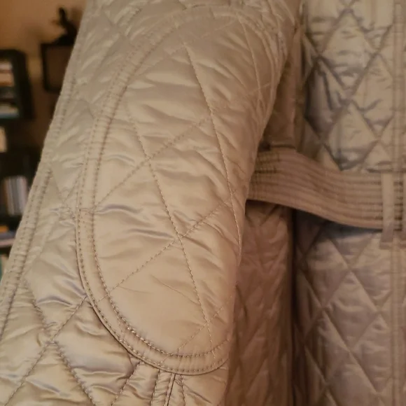 Burberry Quilted Long Puffer Coat in Taupe Gray - Picture 12 of 16